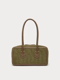 Borsa bauletto in canvas - VERDE KAKI