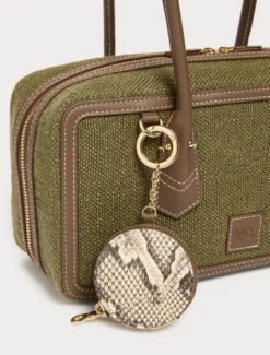 Borsa bauletto in canvas - VERDE KAKI