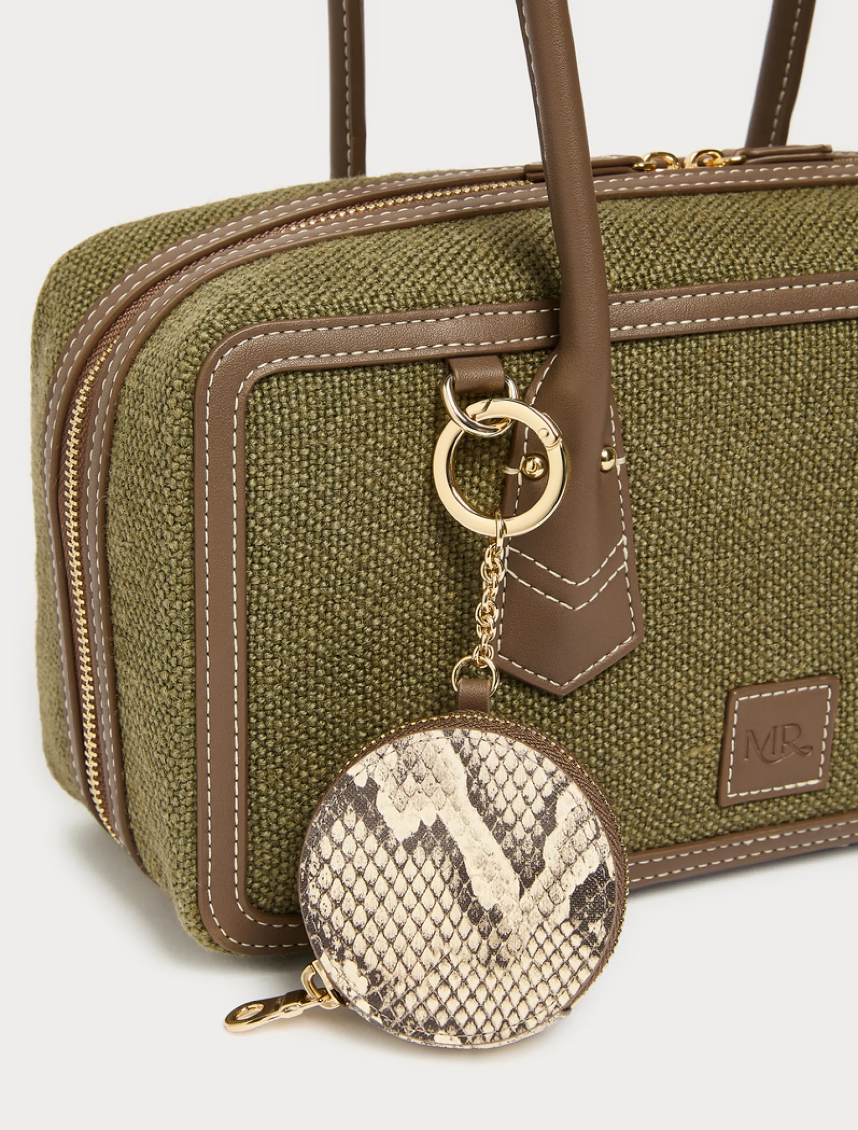 Borsa bauletto in canvas - VERDE KAKI