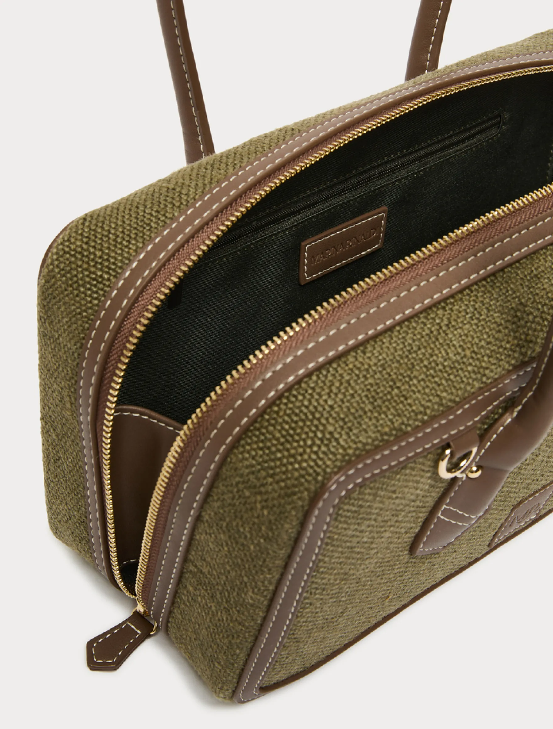 Borsa bauletto in canvas - VERDE KAKI