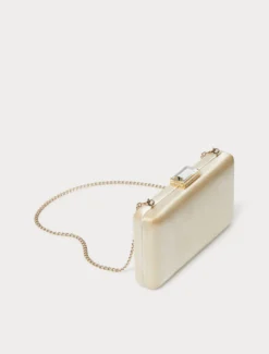Borsa clutch in raso - BEIGE