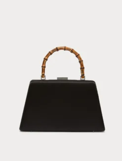 Borsa clutch in raso con ricamo - NERO