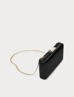 Borsa clutch in raso - NERO