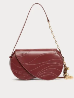 Borsa con patta a onda e charms - MATTONE ROSSO