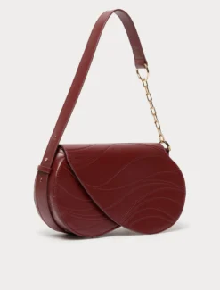 Borsa con patta a onda e charms - MATTONE ROSSO