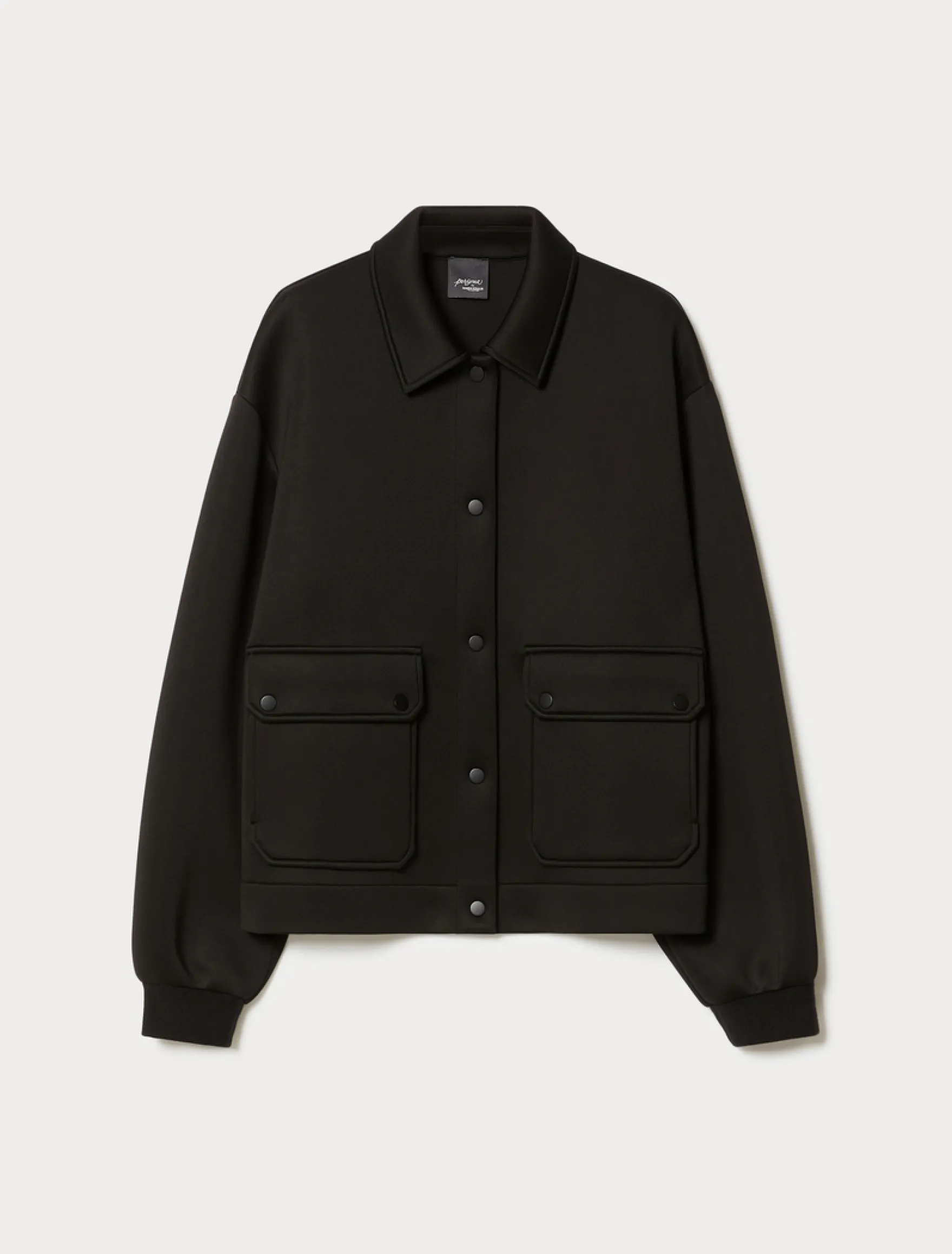 Caban in jersey scuba - NERO
