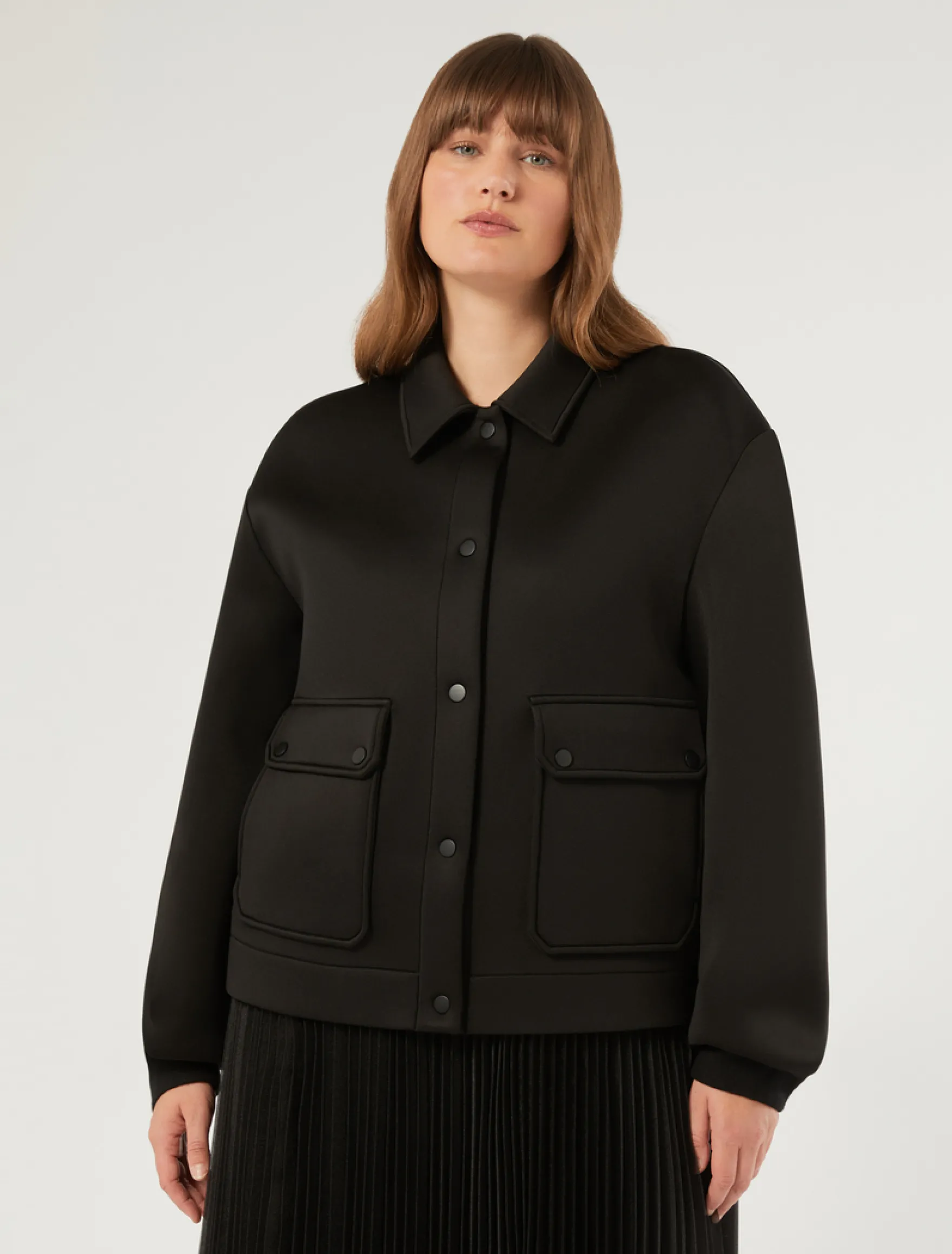 Caban in jersey scuba - NERO