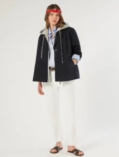 Camicia in cotone a righe - AZZURRO