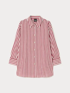 Camicia in cotone a righe - BORDEAUX