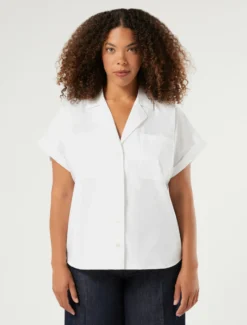 Camicia in cotone e nylon - BIANCO