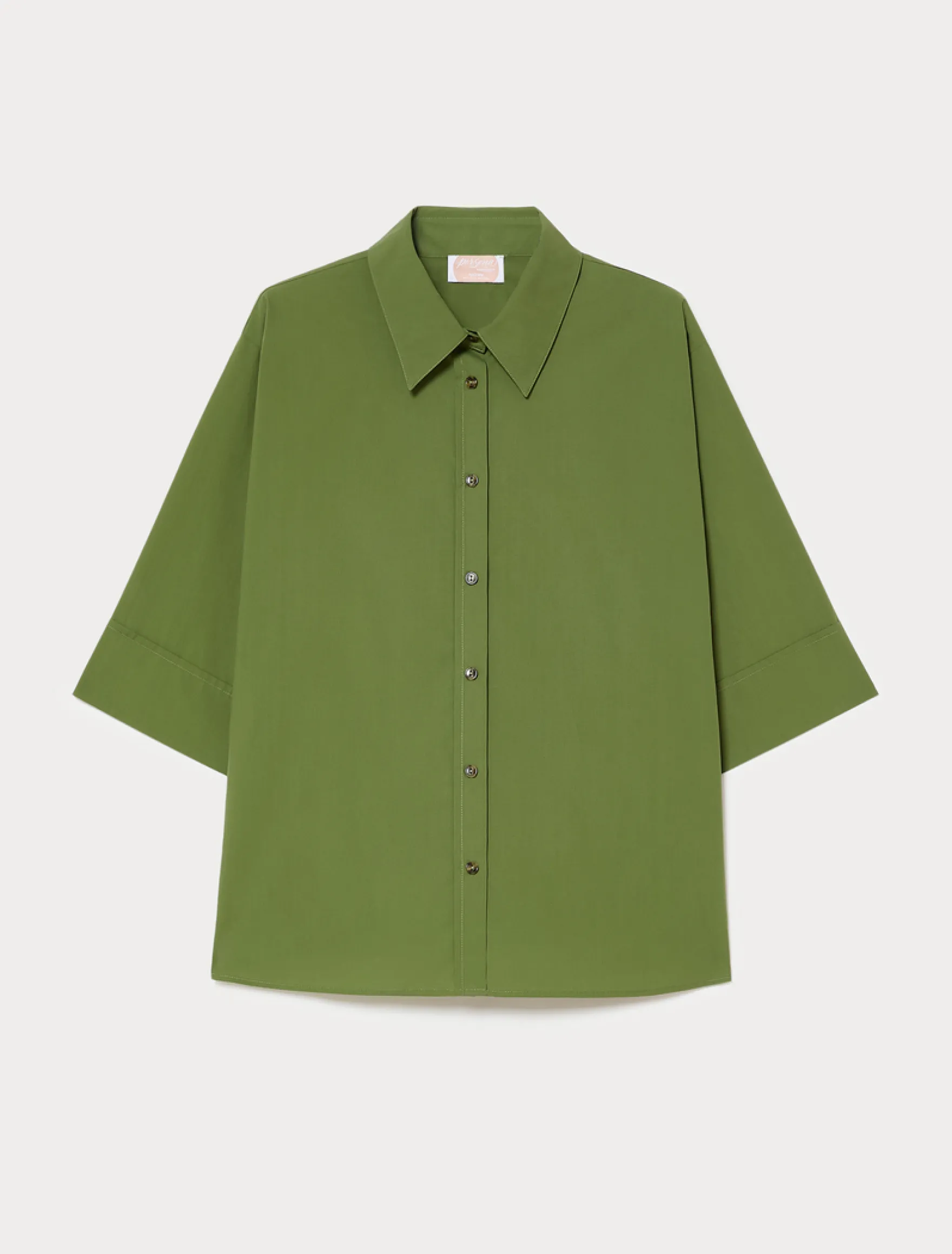 Camicia in cotone - VERDE OLIVA
