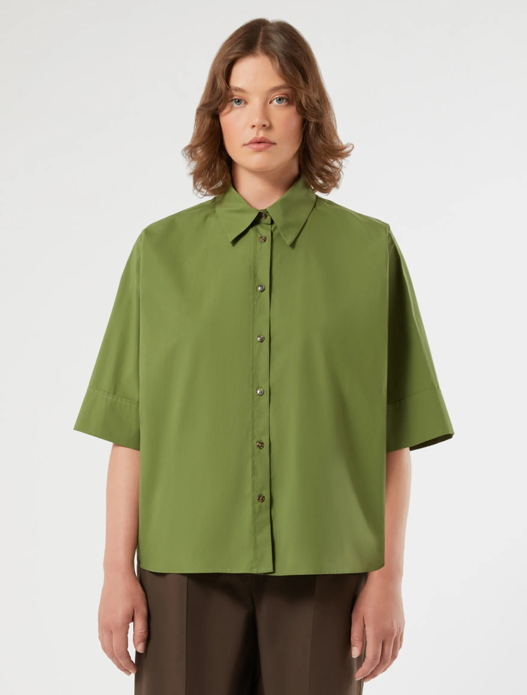 Camicia in cotone - VERDE OLIVA