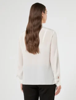 Camicia in crêpe de Chine - BIANCO