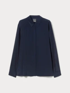 Camicia in crêpe de Chine - BLU NOTTE