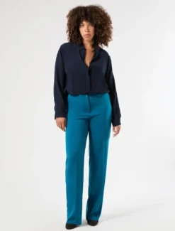 Camicia in crêpe de Chine - BLU NOTTE