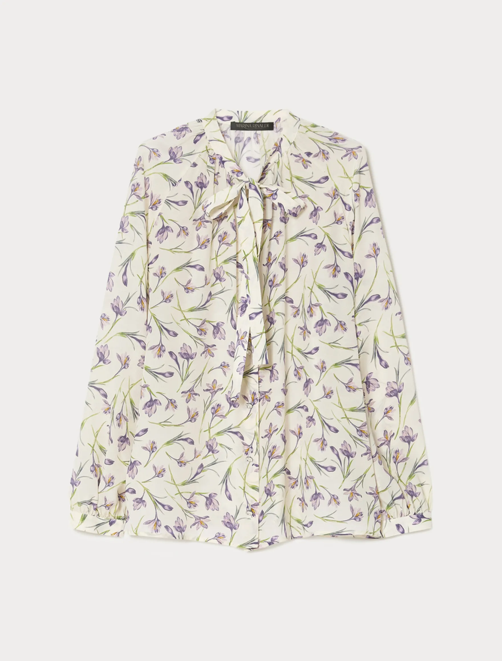 Camicia in crêpe de Chine di seta - BIANCO AVORIO