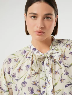 Camicia in crêpe de Chine di seta - BIANCO AVORIO