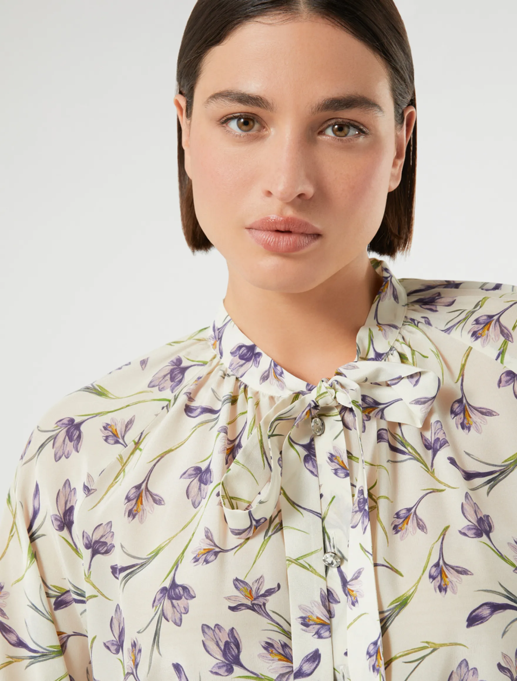 Camicia in crêpe de Chine di seta - BIANCO AVORIO