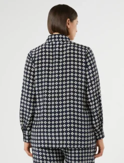 Camicia in crêpe de Chine di seta - BLU NOTTE
