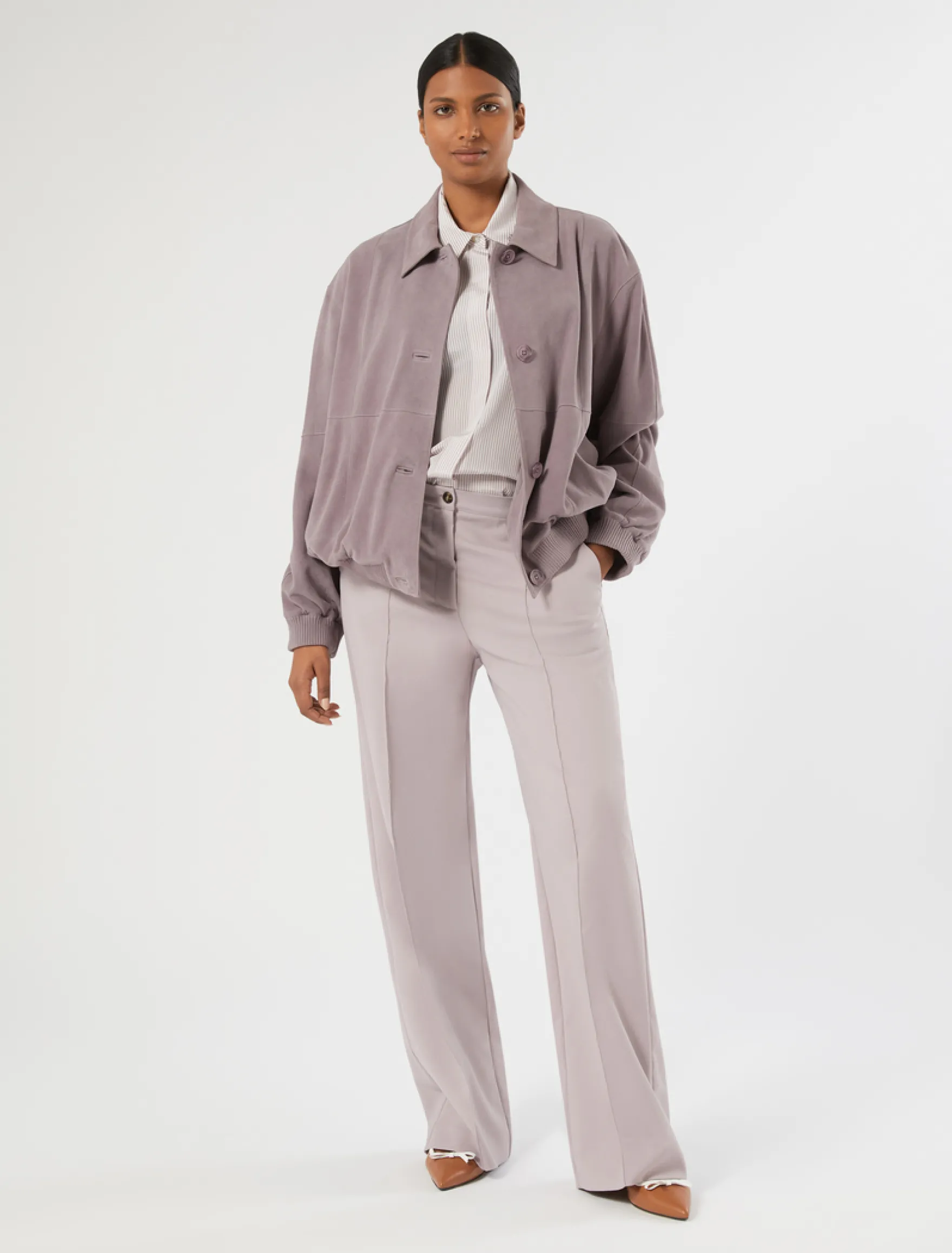 Camicia in crêpe de Chine di seta - LILLA