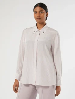 Camicia in crêpe de Chine di seta - LILLA