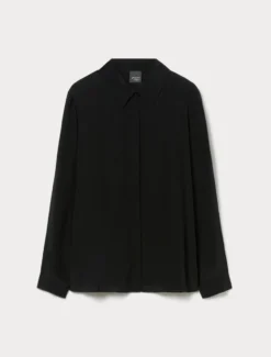 Camicia in crêpe de Chine - NERO