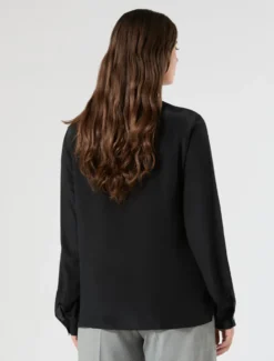 Camicia in crêpe de Chine - NERO