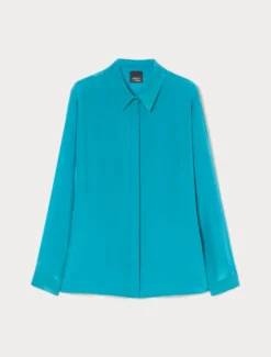 Camicia in crêpe de Chine - TURCHESE