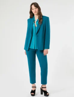 Camicia in crêpe de Chine - TURCHESE