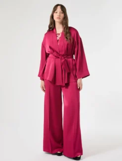 Camicia in georgette stampata - BORDEAUX