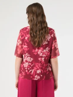 Camicia in georgette stampata - BORDEAUX