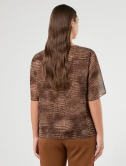 Camicia in georgette stampata - CUOIO