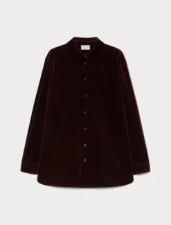 Camicia in jersey di velluto - BORDEAUX