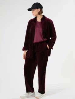 Camicia in jersey di velluto - BORDEAUX