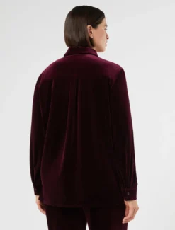 Camicia in jersey di velluto - BORDEAUX