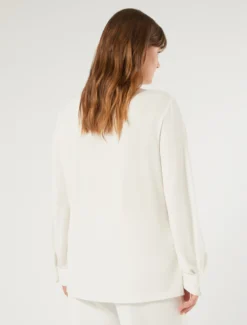 Camicia in jersey fluido - BIANCO
