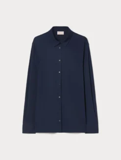 Camicia in jersey fluido - BLU NOTTE