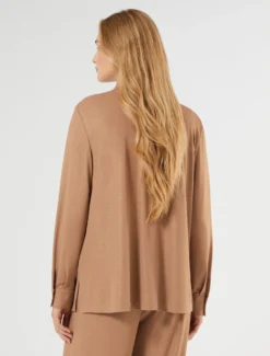Camicia in jersey fluido - CARAMELLO