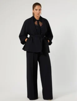 Camicia in jersey rete con strass - BLU NOTTE