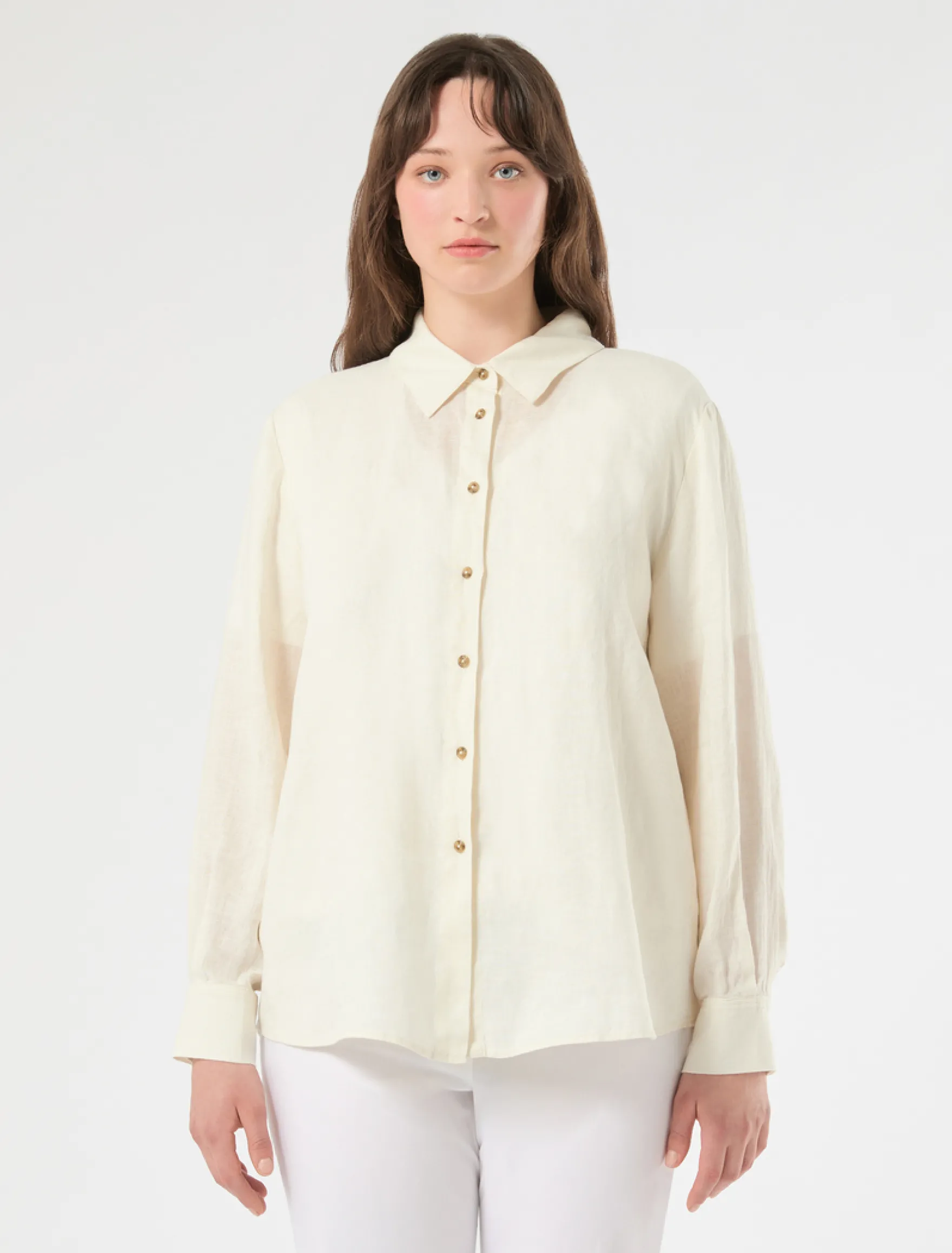 Camicia in lino - AVORIO