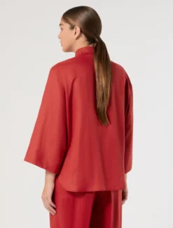 Camicia in lino - ROSSO