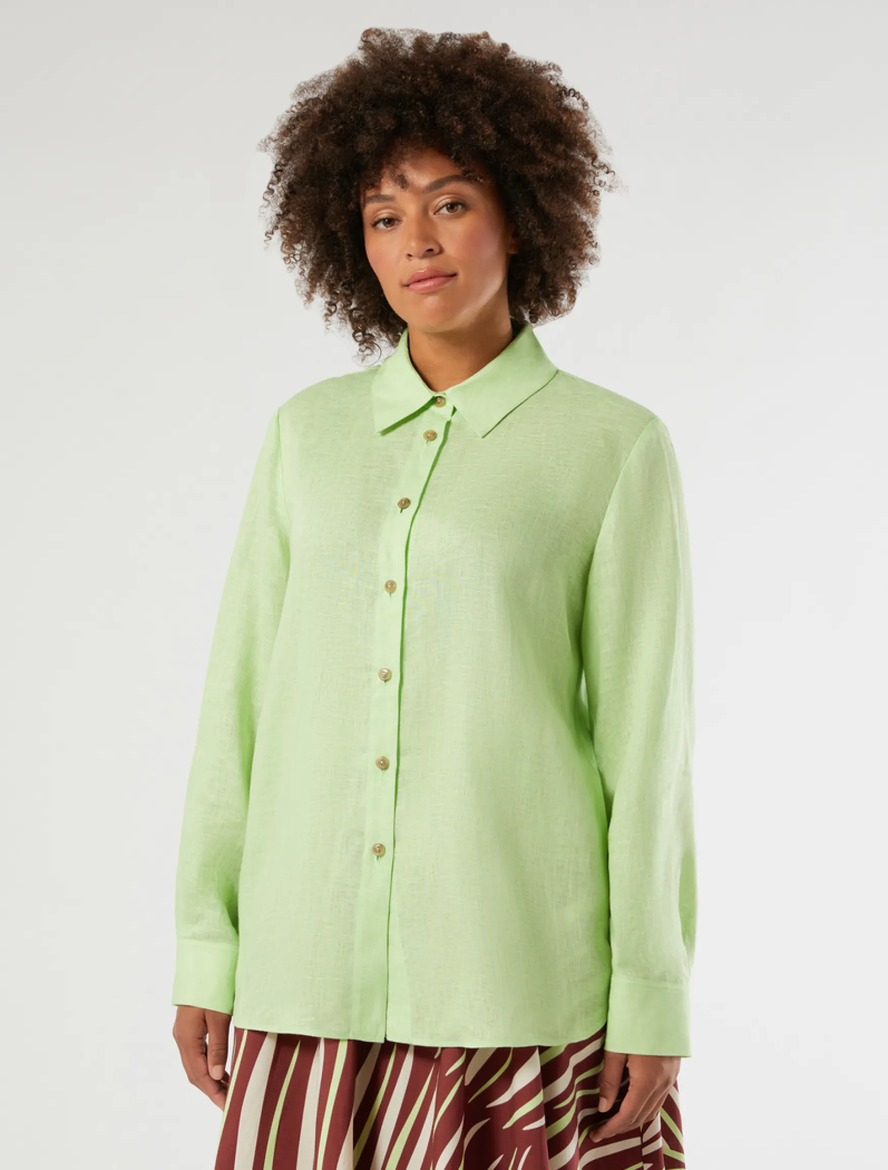 Camicia in lino - VERDE ACIDO