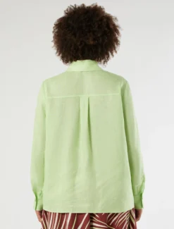 Camicia in lino - VERDE ACIDO