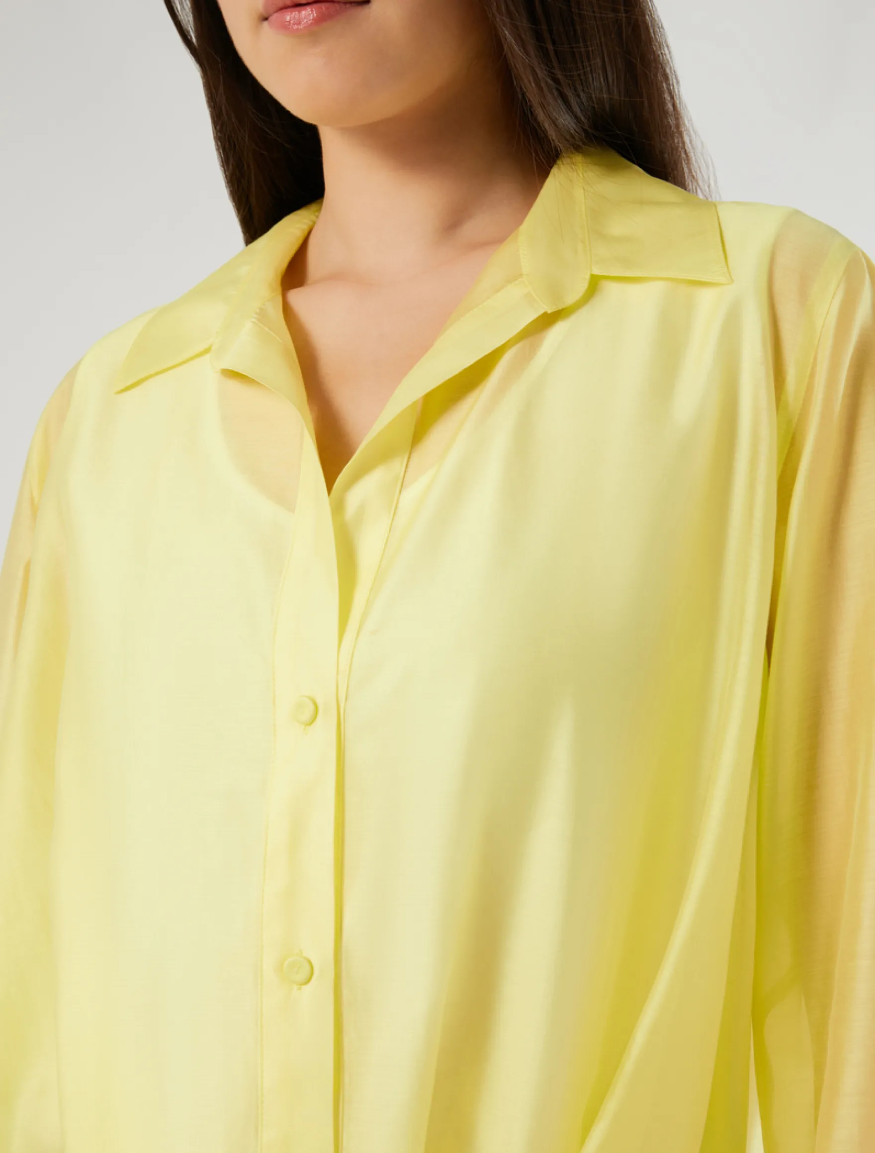 Camicia in mussola con nodo - GIALLO SOLE