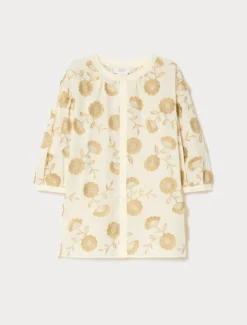 Camicia in mussola con ricamo - AVORIO