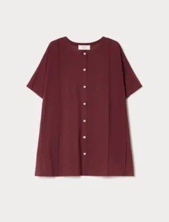Camicia in mussola con ricamo - BORDEAUX
