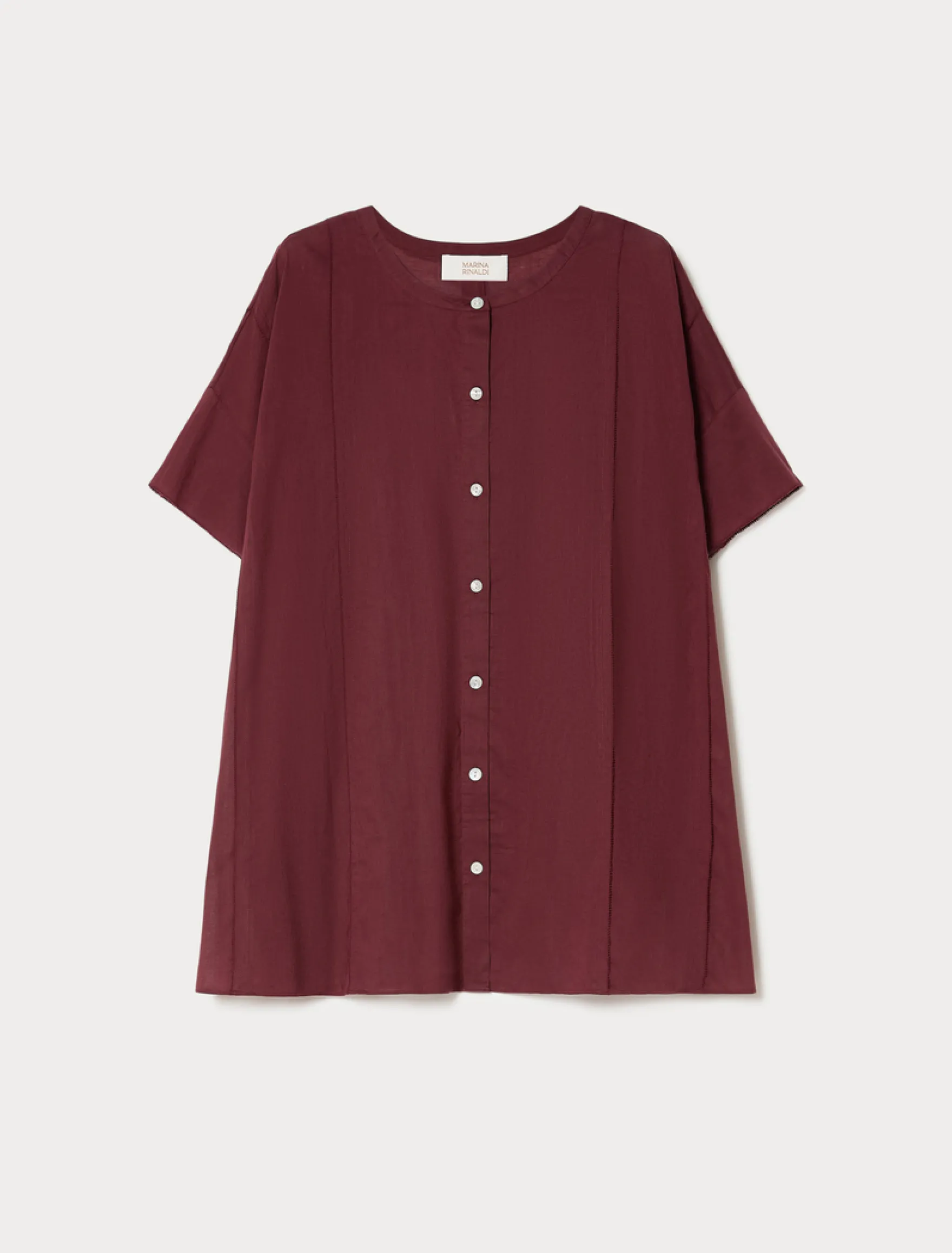 Camicia in mussola con ricamo - BORDEAUX