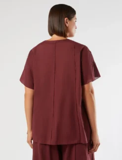 Camicia in mussola con ricamo - BORDEAUX