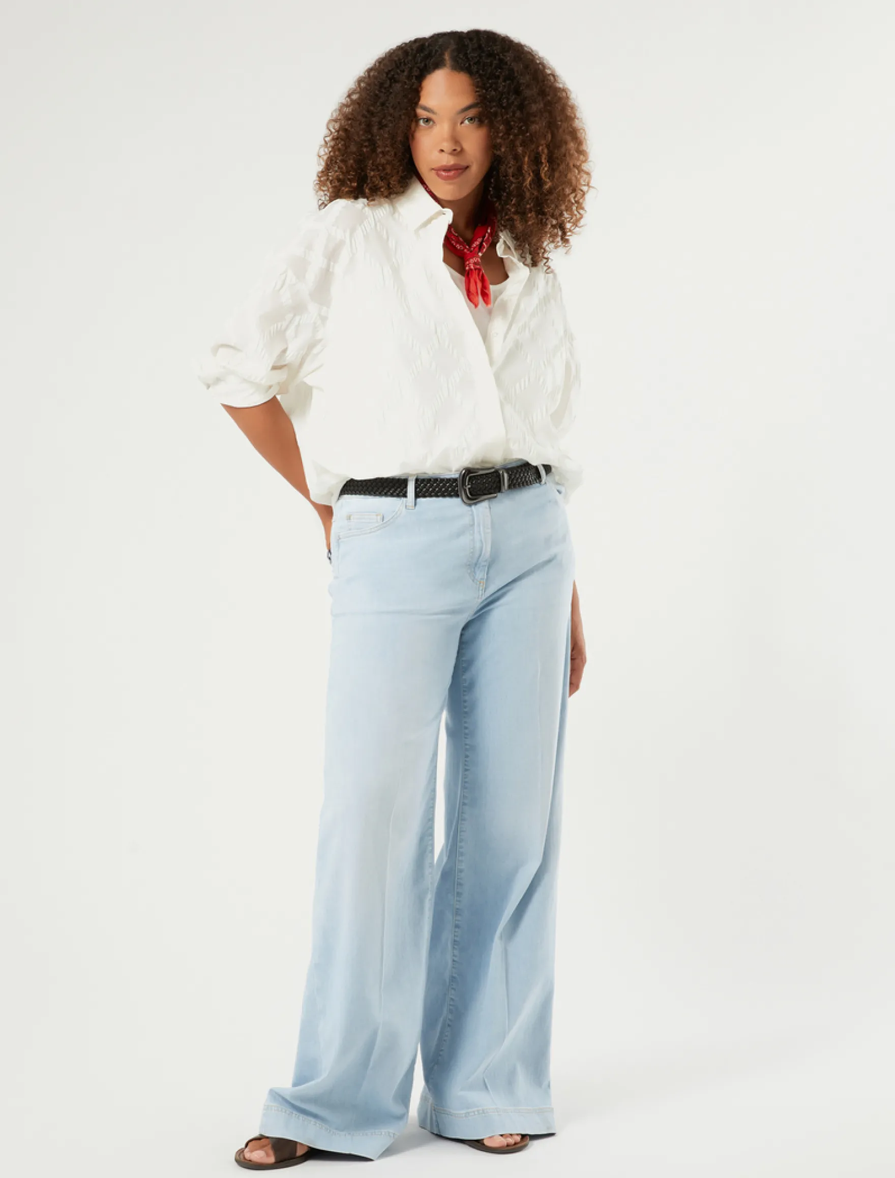 Camicia in mussola di cotone - BIANCO