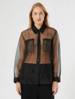 Camicia in organza - NERO